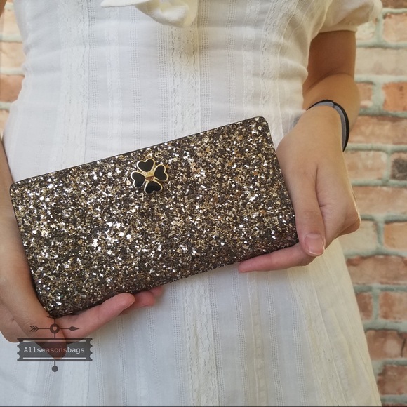 Kate spade large slim bifold wallet glitter - Picture 2 of 7